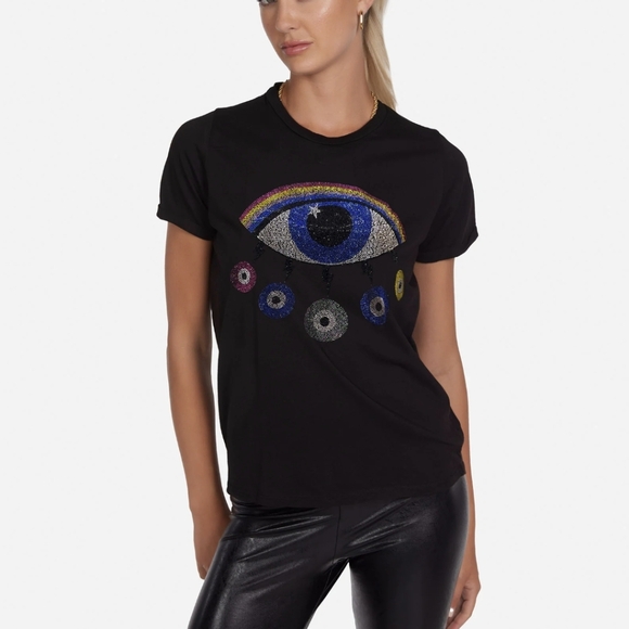 Lauren Moshi Crystal Rainbow Evil Eye tee - Picture 3 of 10